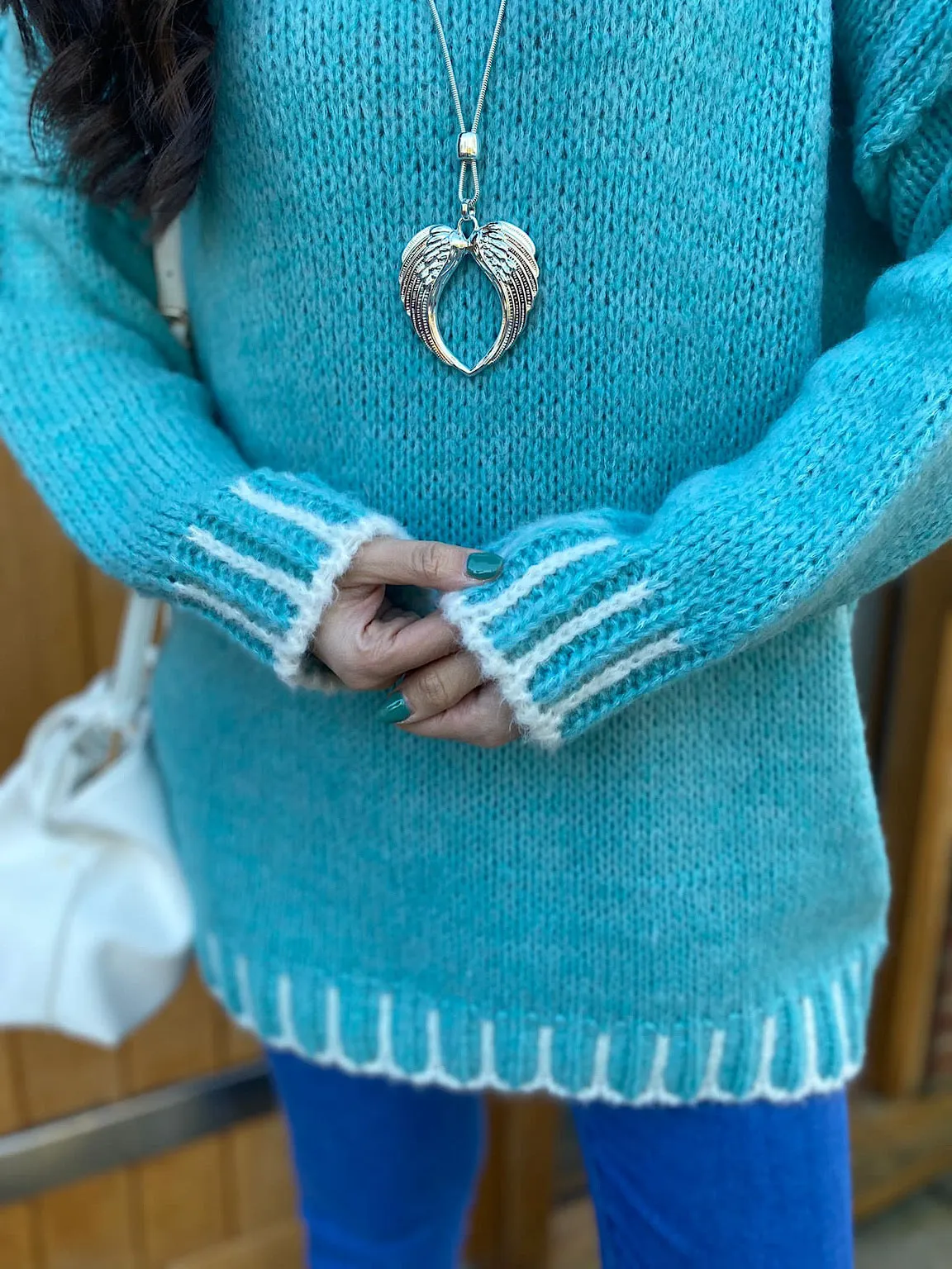 Aqua Reverse Seam Premium Knit Nivana