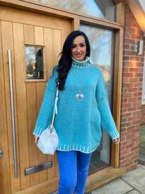 Aqua Reverse Seam Premium Knit Nivana