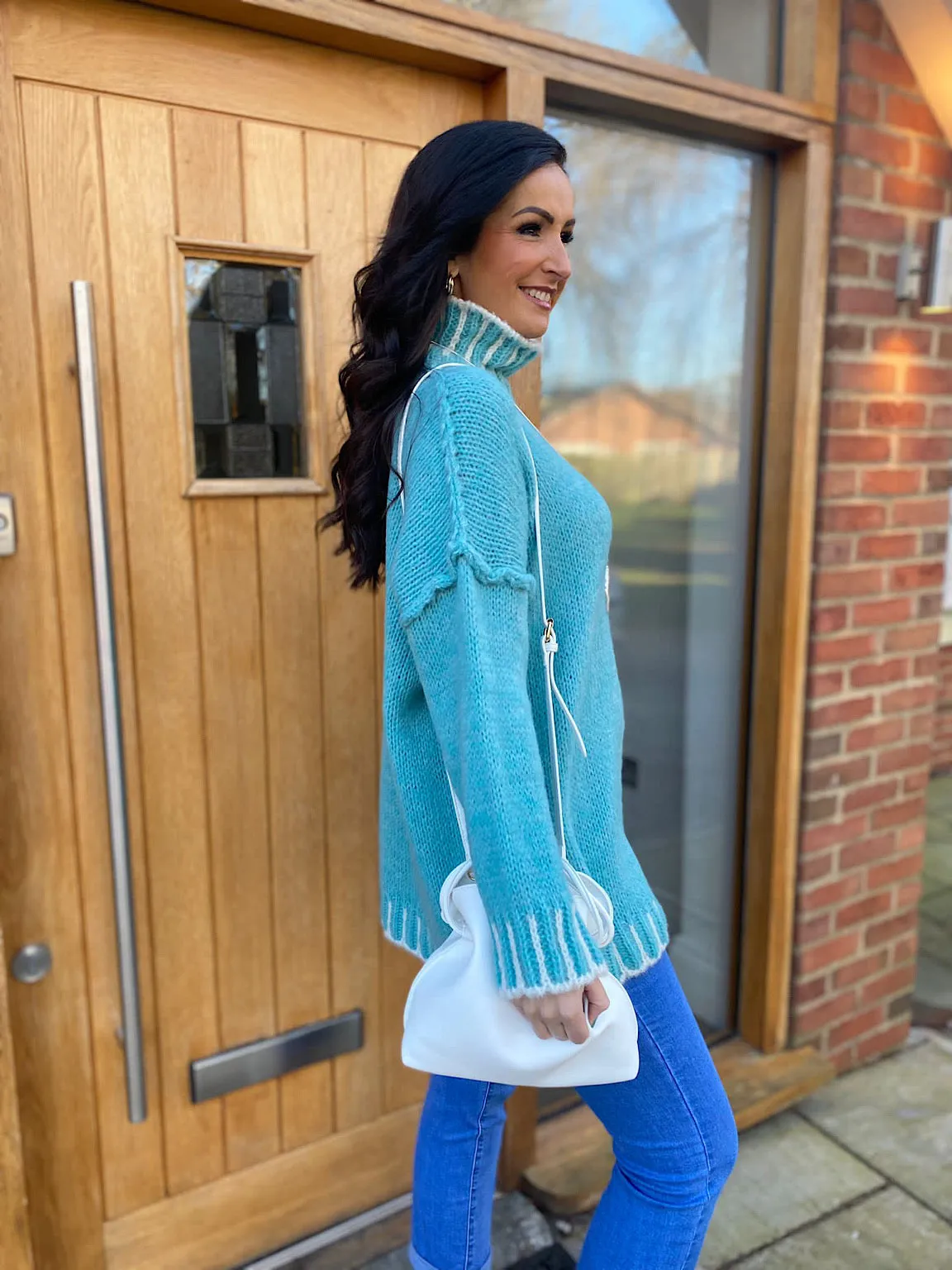 Aqua Reverse Seam Premium Knit Nivana