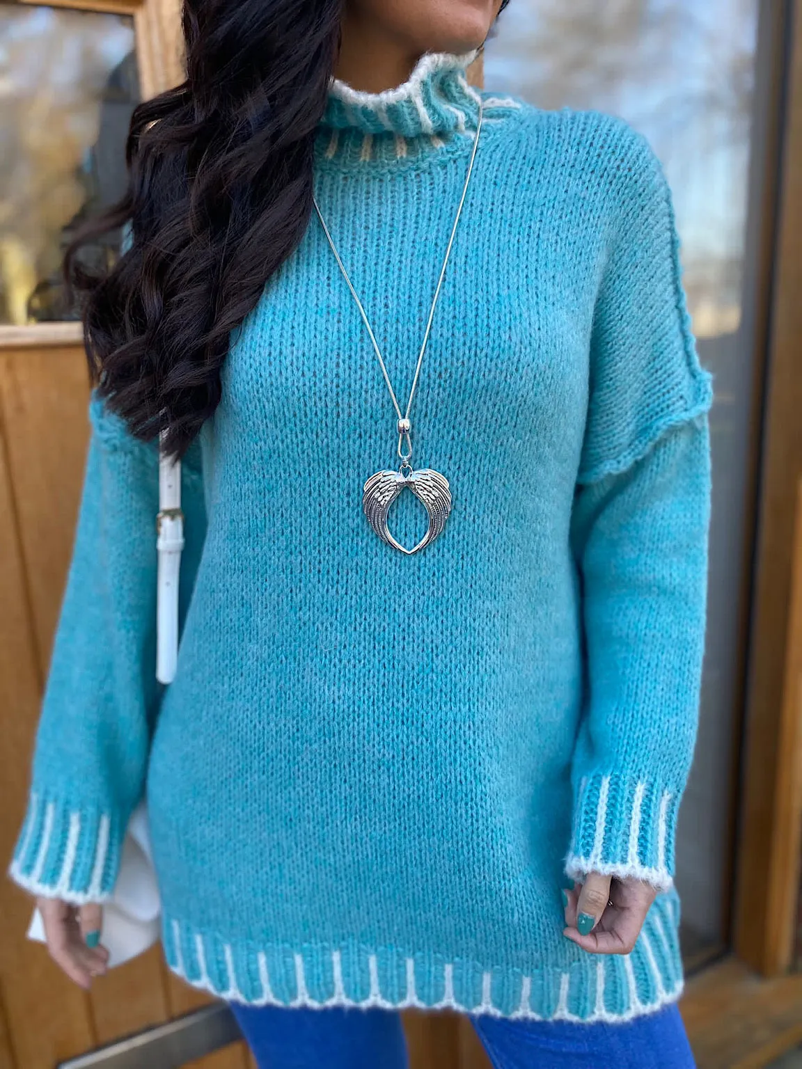 Aqua Reverse Seam Premium Knit Nivana