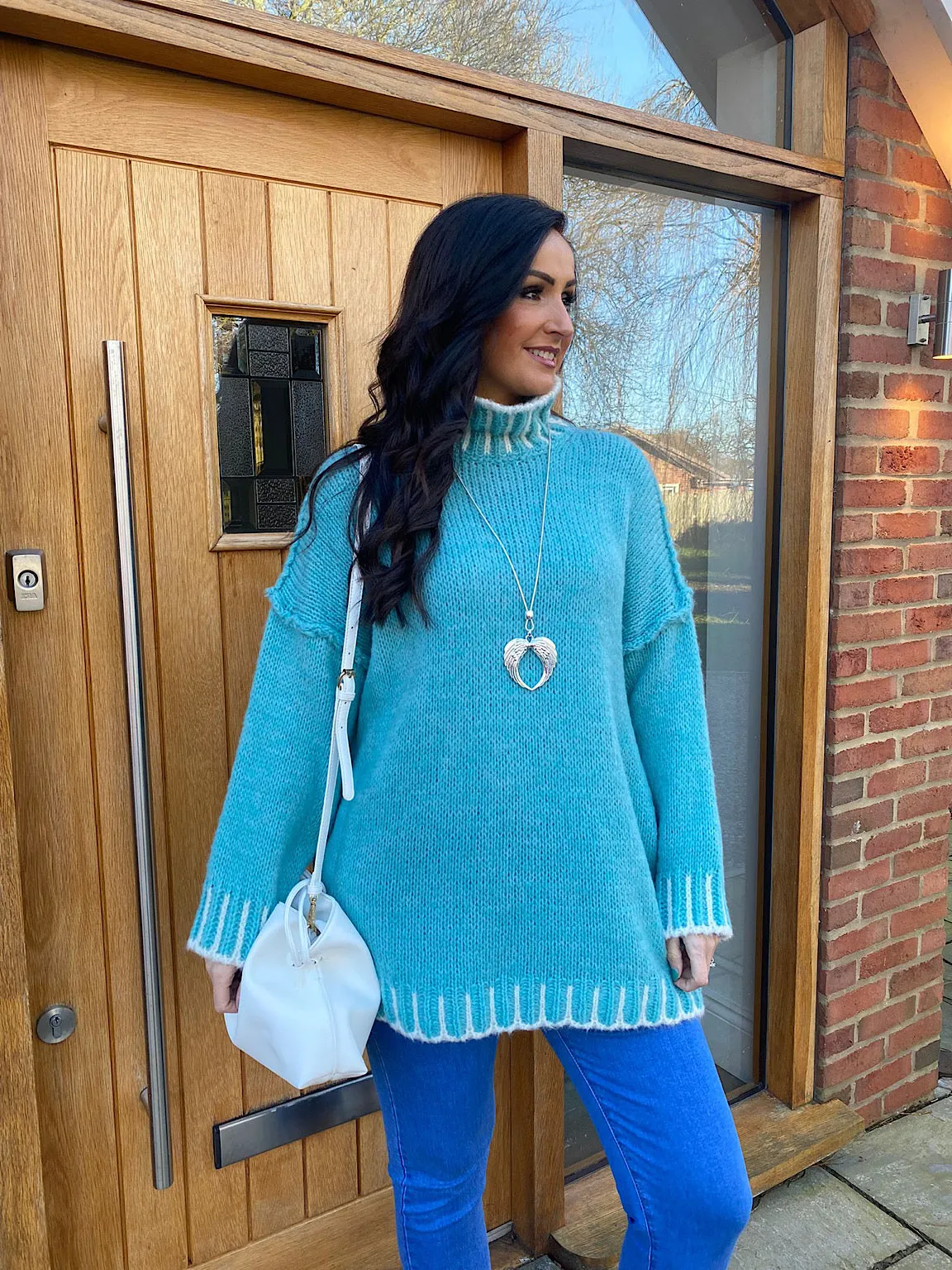Aqua Reverse Seam Premium Knit Nivana