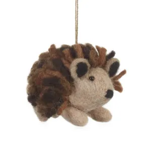 Hand Felted Brown Hedgehog hanging decoration Hand Felted Brown Hedgehog hanging decoration