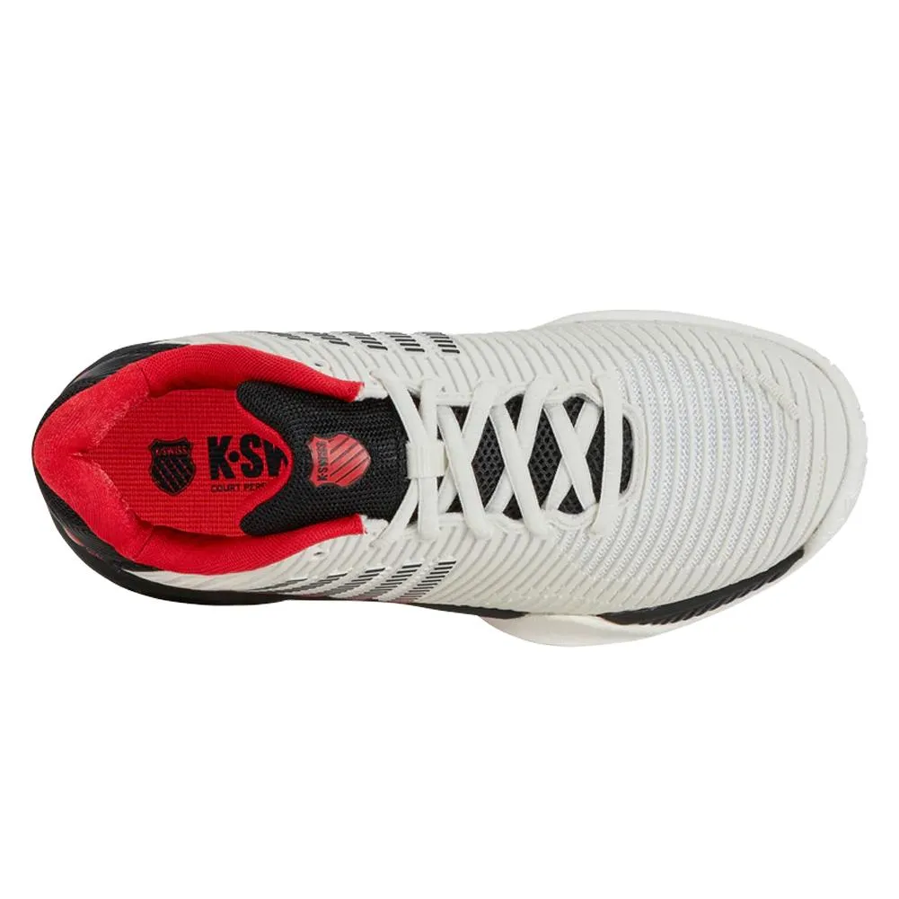 Juniors` Hypercourt Express 2 Tennis Shoes Bright White and Stretch Limo