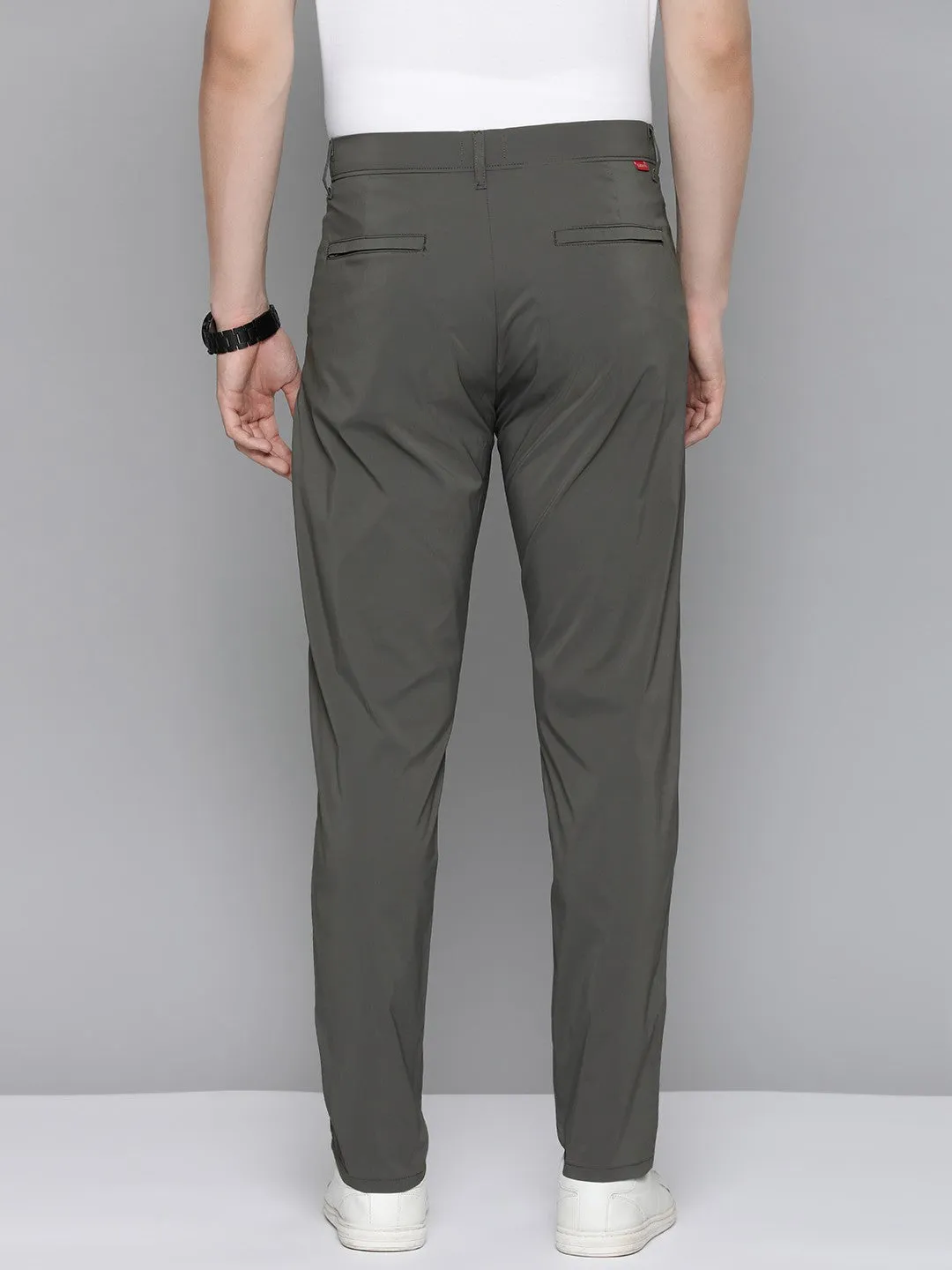Men's Grey Regular Fit Trousers