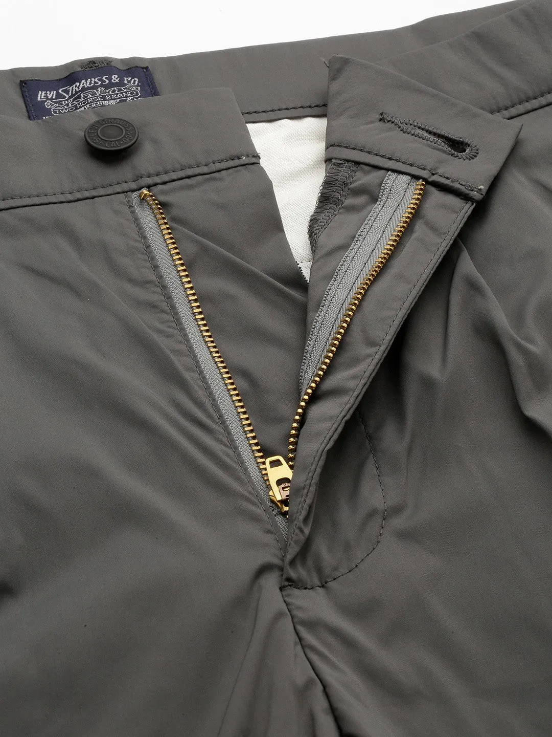Men's Grey Regular Fit Trousers