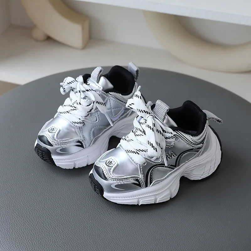 Shine Detailed Lace Design Sports Shoes - Black