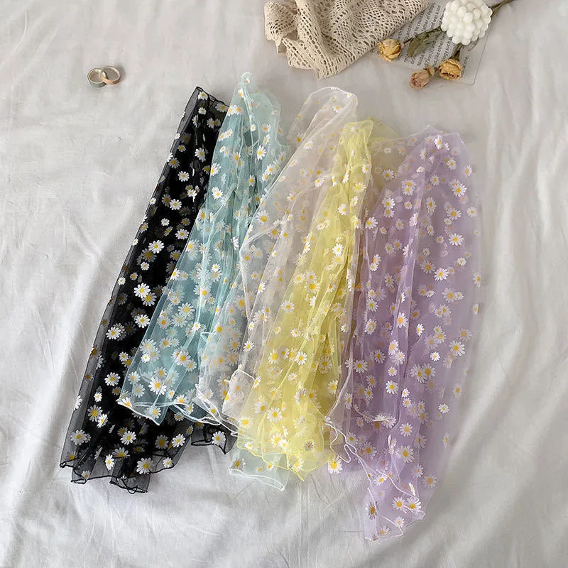 Summer New Women Sunscreen Inner Wear Chiffon mesh Shirt Thin Shirt Butterfly Perspective Mesh Half-high Tops mesh bottom shirt