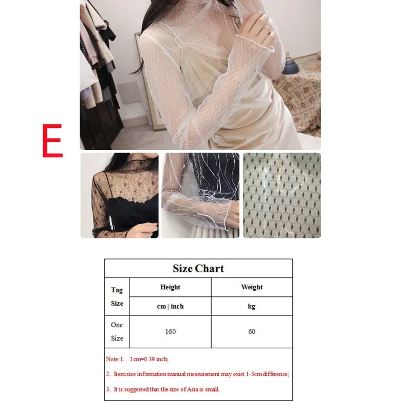 Summer New Women Sunscreen Inner Wear Chiffon mesh Shirt Thin Shirt Butterfly Perspective Mesh Half-high Tops mesh bottom shirt